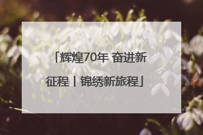 辉煌70年 奋进新征程丨锦绣新旅程