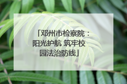 邓州市检察院：阳光护航 筑牢校园法治防线