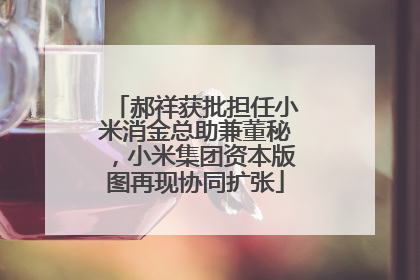郝祥获批担任小米消金总助兼董秘，小米集团资本版图再现协同扩张