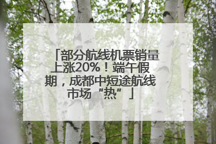 部分航线机票销量上涨20%！端午假期，成都中短途航线市场“热”