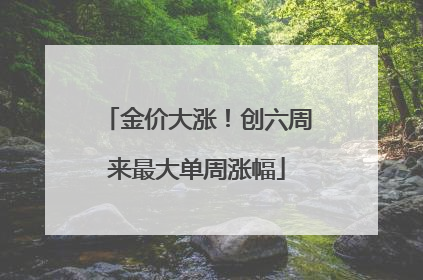 金价大涨！创六周来最大单周涨幅