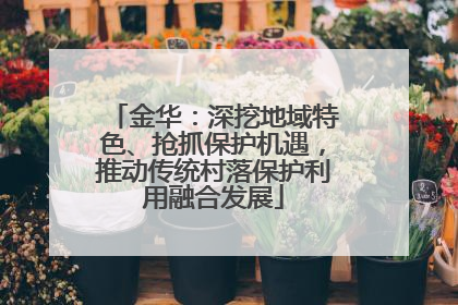 金华：深挖地域特色、抢抓保护机遇，推动传统村落保护利用融合发展