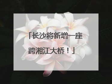 长沙将新增一座跨湘江大桥！