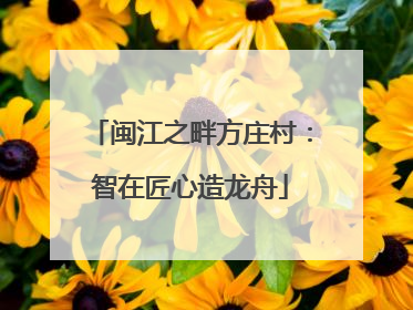闽江之畔方庄村：智在匠心造龙舟
