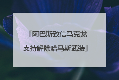 阿巴斯致信马克龙 支持解除哈马斯武装