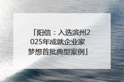 阳信：入选滨州2025年成就企业家梦想首批典型案例