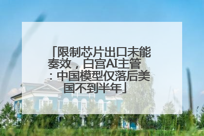 限制芯片出口未能奏效，白宫AI主管：中国模型仅落后美国不到半年
