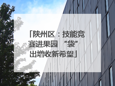 陕州区：技能竞赛进果园 “袋”出增收新希望