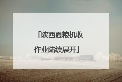 陕西夏粮机收作业陆续展开