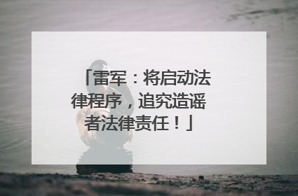 雷军：将启动法律程序，追究造谣者法律责任！