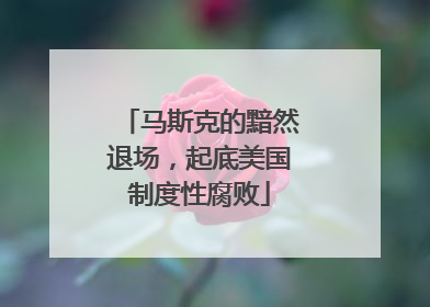 马斯克的黯然退场，起底美国制度性腐败