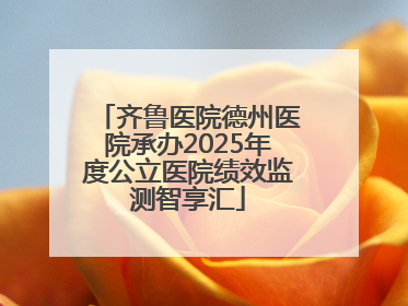 齐鲁医院德州医院承办2025年度公立医院绩效监测智享汇