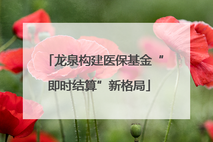 龙泉构建医保基金“即时结算”新格局