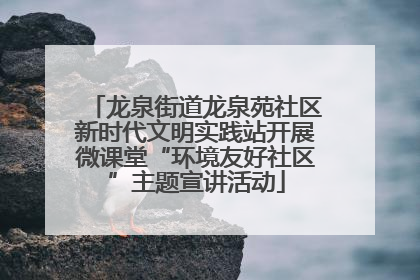 龙泉街道龙泉苑社区新时代文明实践站开展微课堂“环境友好社区”主题宣讲活动