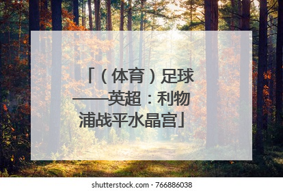 （体育）足球——英超：利物浦战平水晶宫