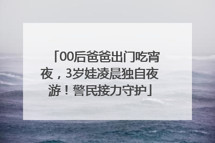 00后爸爸出门吃宵夜，3岁娃凌晨独自夜游！警民接力守护