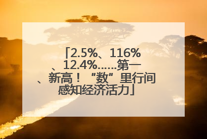 2.5%、116%、12.4%……第一、新高！“数”里行间感知经济活力