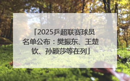2025乒超联赛球员名单公布：樊振东、王楚钦、孙颖莎等在列