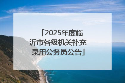 2025年度临沂市各级机关补充录用公务员公告