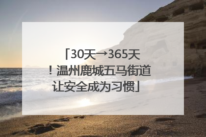 30天→365天！温州鹿城五马街道让安全成为习惯