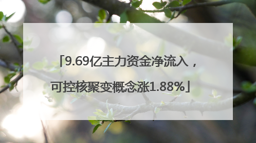 9.69亿主力资金净流入，可控核聚变概念涨1.88%